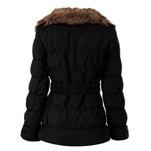 **LAST ONE** Black Belted Puffer Coat - Picture 2 of 7